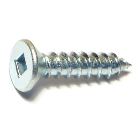 Midwest Fastener Sheet Metal Screw, #12 x 1 in, Zinc Plated Steel Flat Head Square Drive, 25 PK 64011